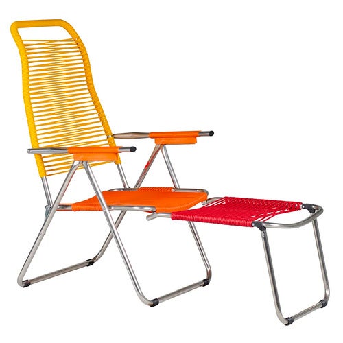 Spaghetti solstol pop yellow/orange/red/orange aluminium