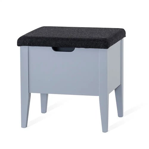 Klinte benk 45 cm grå med ullstoff  