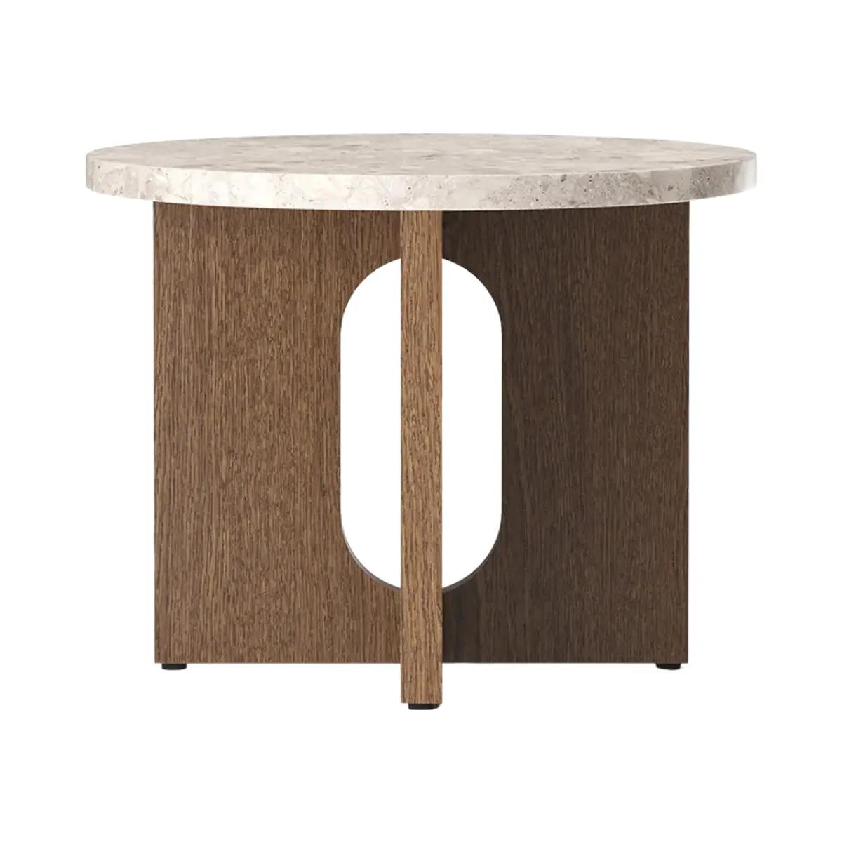 Audo CPH, Androgyne Sidebord Mørk Eik/Stein Kunis Breccia - Ø50 cm