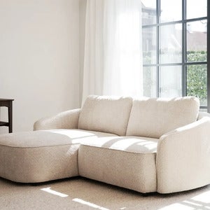 Norris sofa 3-seter sofa chaiselong venstre stoff Anna lys beige