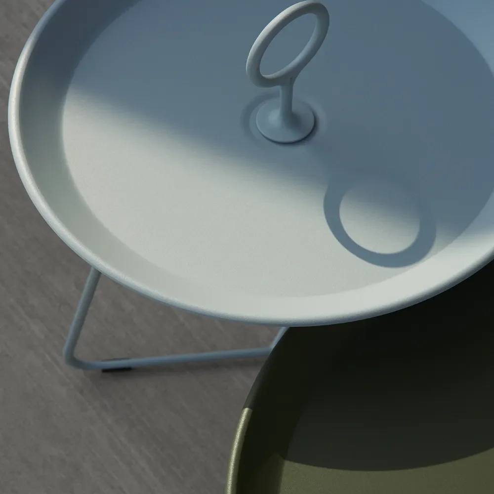 EYELET sidebord Ø57,5 Isblå