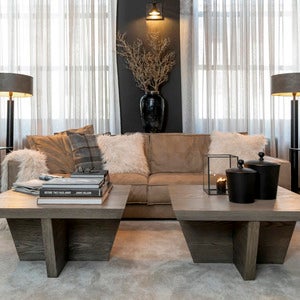 Trent rektangulær salongbord 75 X 140 cm antikkgrå Artwood