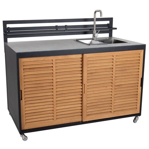 Fornax kjøkkendel vask/kran svart/grå Brafab