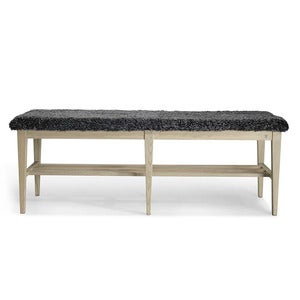 Nadja benk 130 cm Grå oljet ask/safeskinn mørkegrå