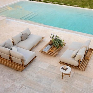 Sticks hjørnesofa Teak/desert sand