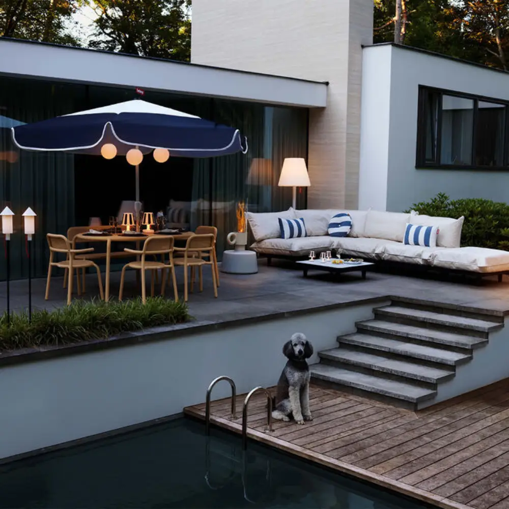 Fatboy sirkelpute dekorativ pute stripe kakao