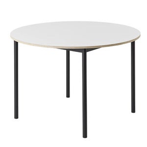 Base spisebord 110 cm - White Laminate Plywood Black