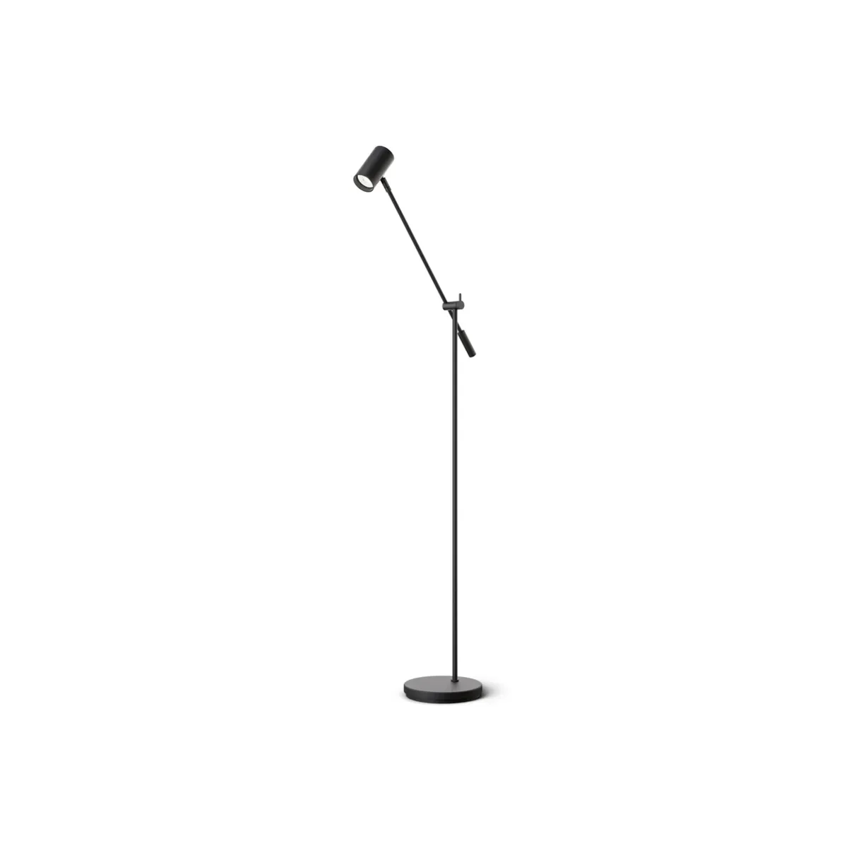Tyson gulvlampe vippearm Ø19,8xH136,5 cm metall svart struktur
