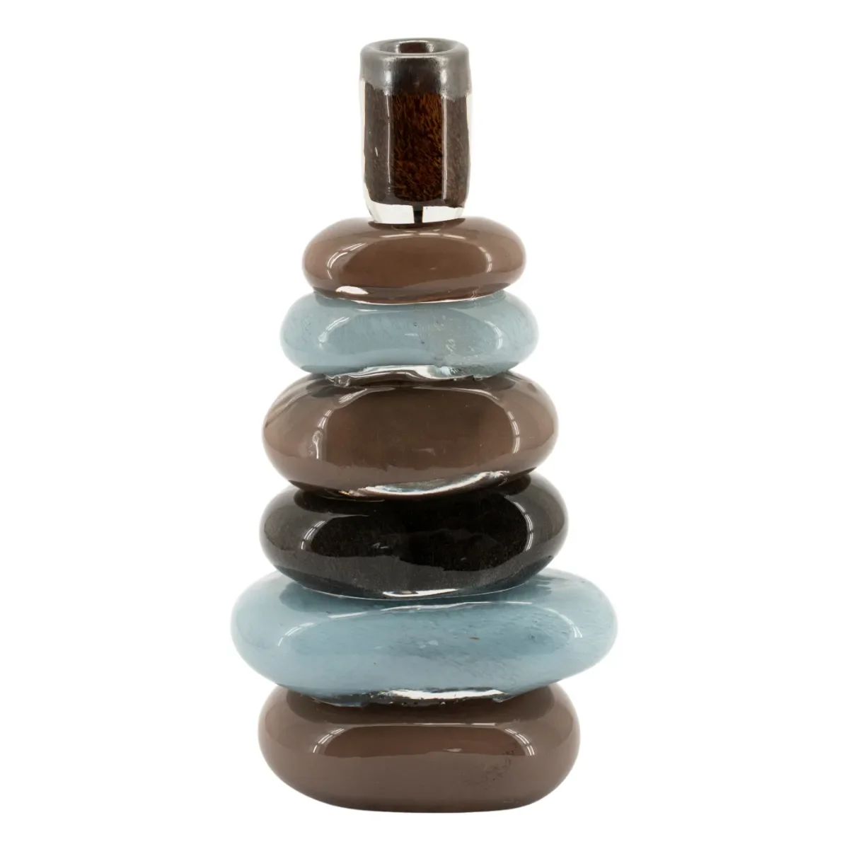 Toras 2 lysestake 13,5x10,5x32 cm glass multicolour