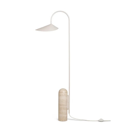 Justerbar Gulvlampe med Travertinfot Arum Cashmere