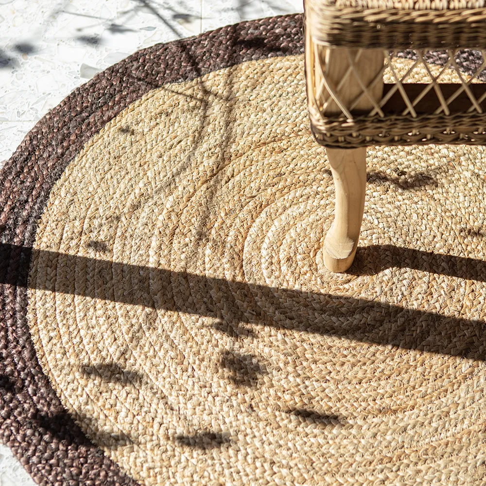 JUNI teppe natur/brun Ø90 cm