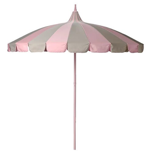 Parasoll Ø240 cm Rosa/Beige stripete