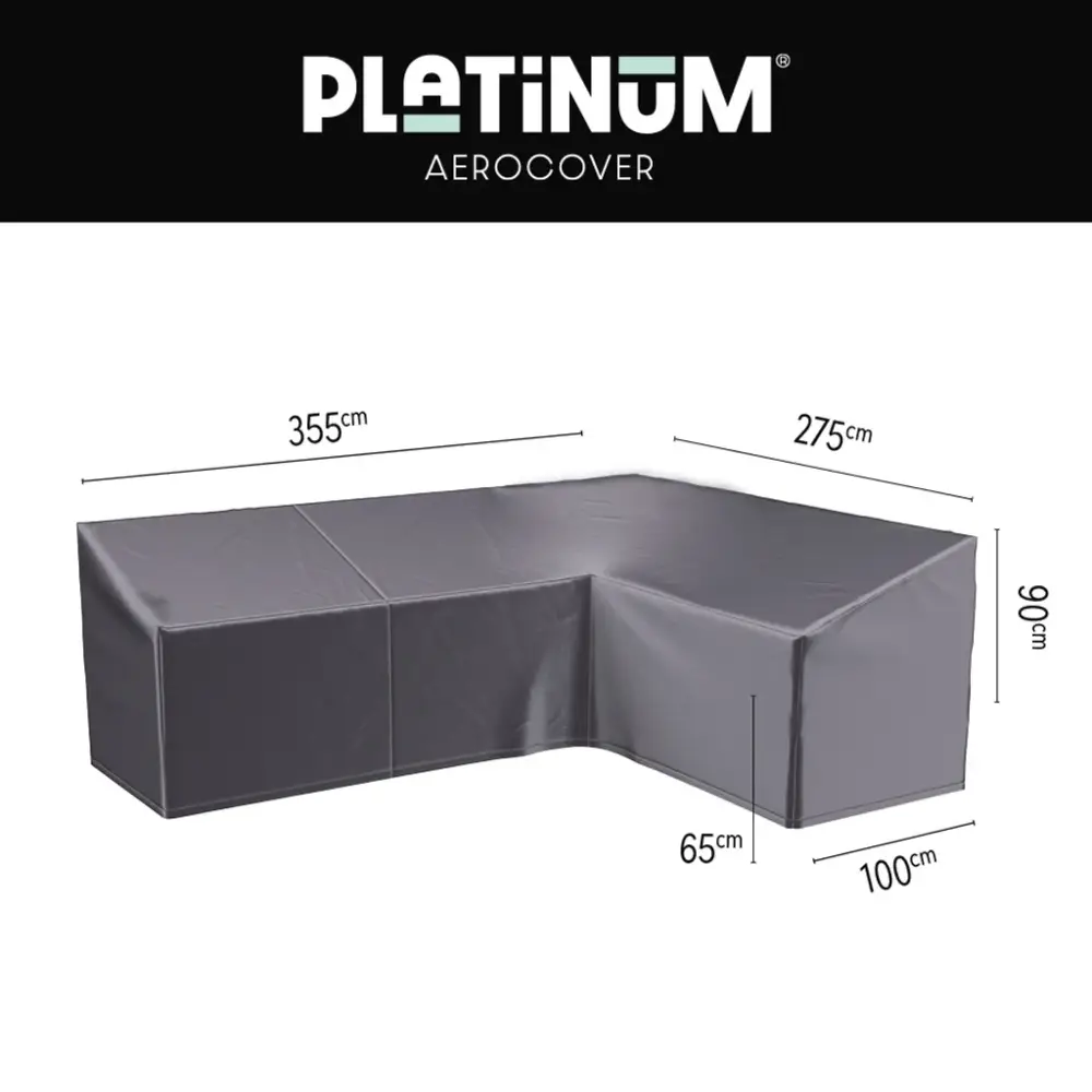 Loungetrekk L HB 355x275x100xH65/90 Høyre Aerocover Antrasitt