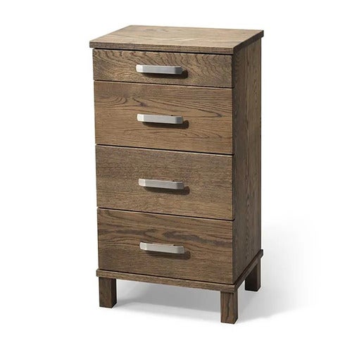 Nadja Kommode H75 B40 Røkt eik/slipte stålskuffer