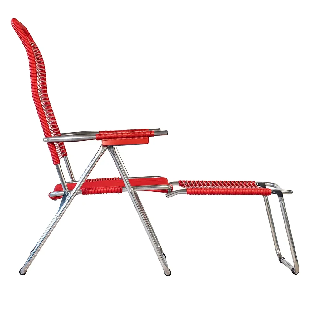 Spaghetti footrest red matt aluminium