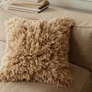 Håndvevd Putetrekk Meadow High Pile Light Sand