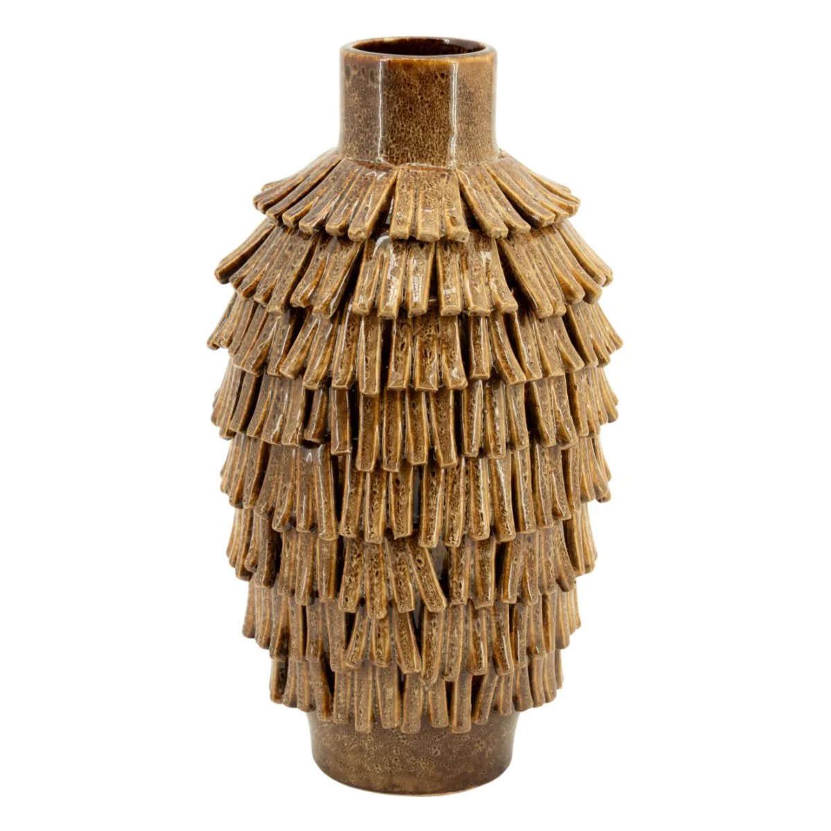 Frappe large Vase 23x22,5x41 cm Leirtøy Brun
