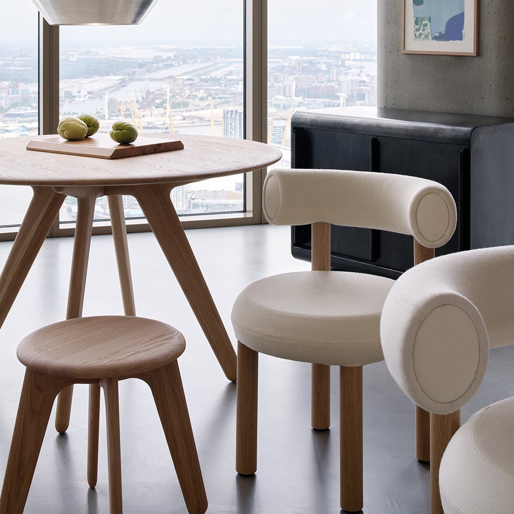  Slab rundt bord 120 cm natur