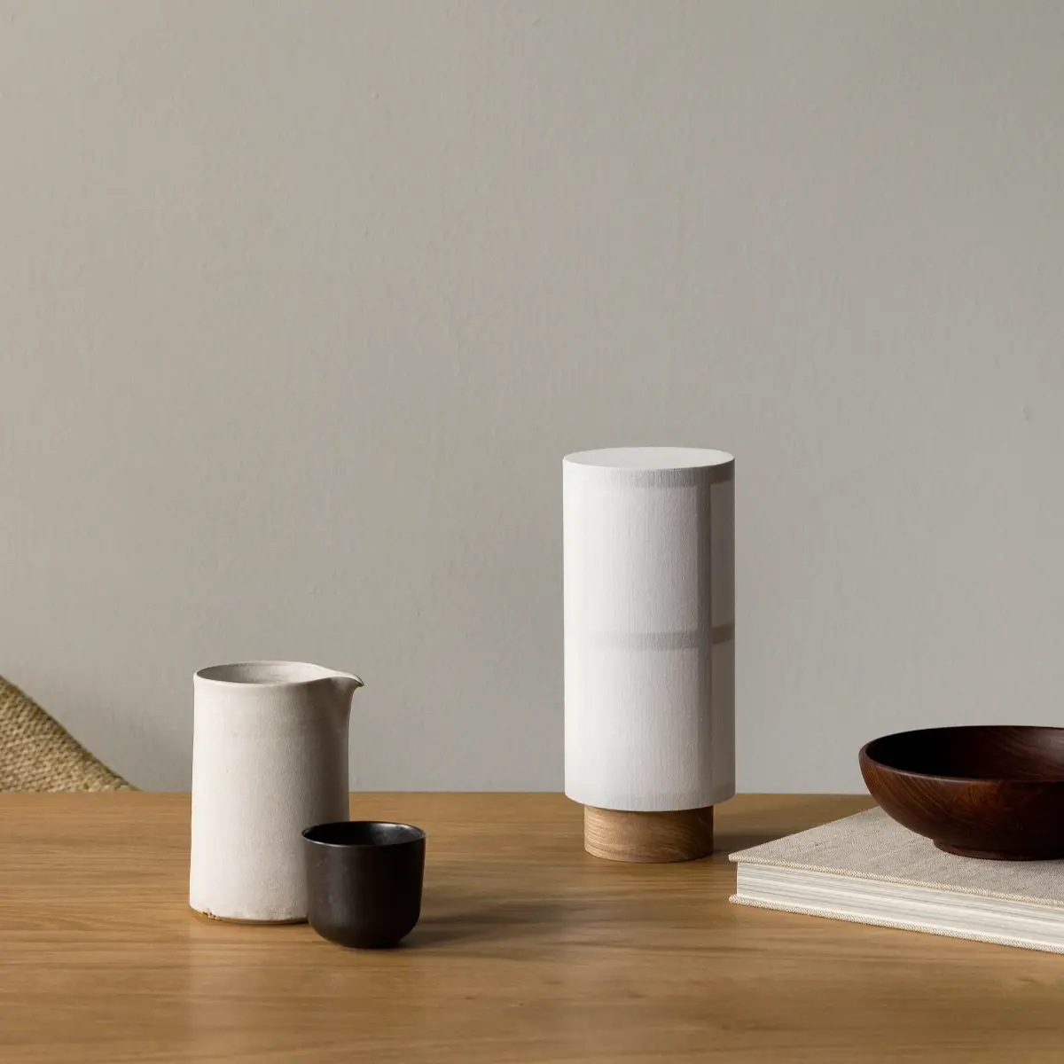 Hashira Bærbar lampe Linne Raw