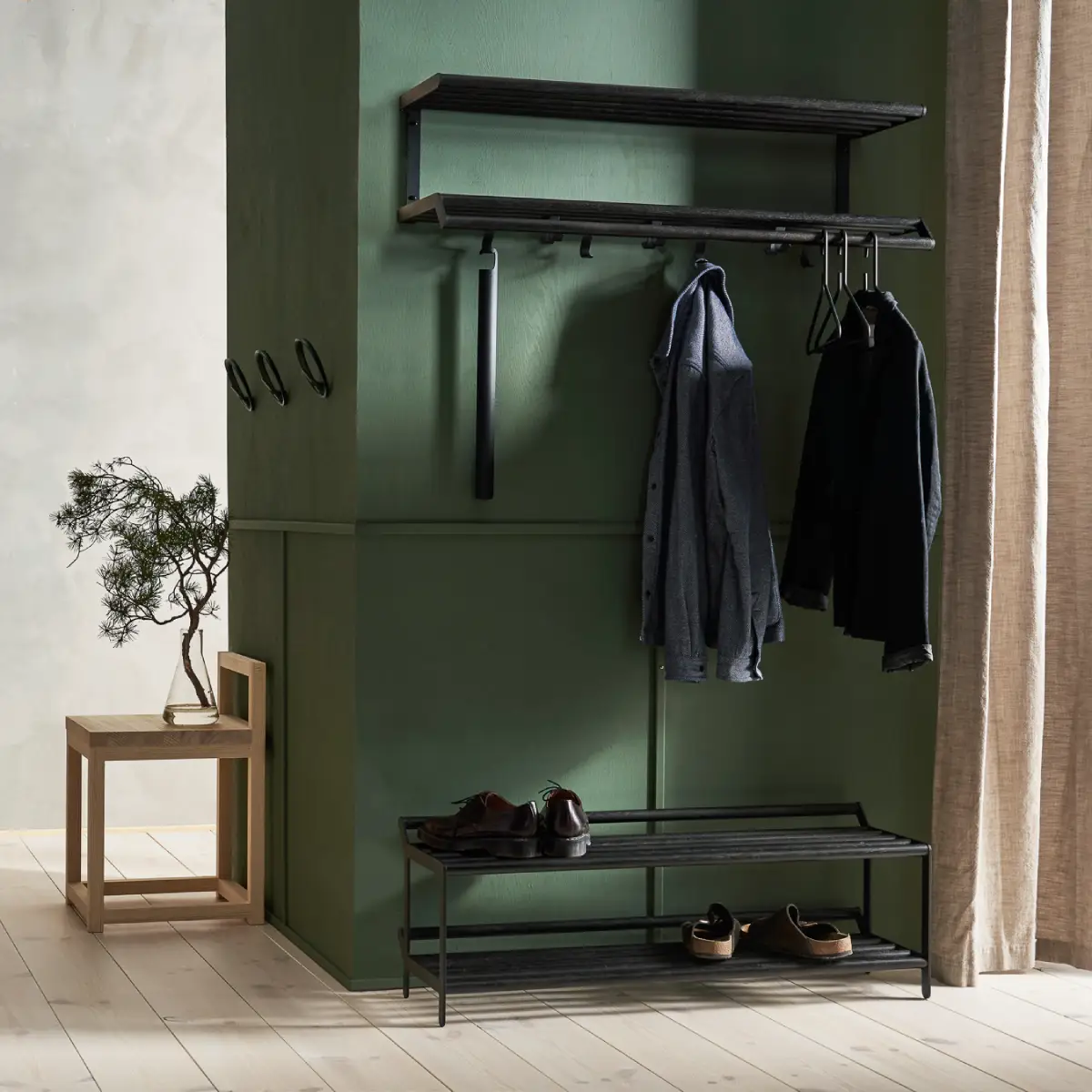 Tamburin Hatthylle 100 cm Sortbeiset eik Sort