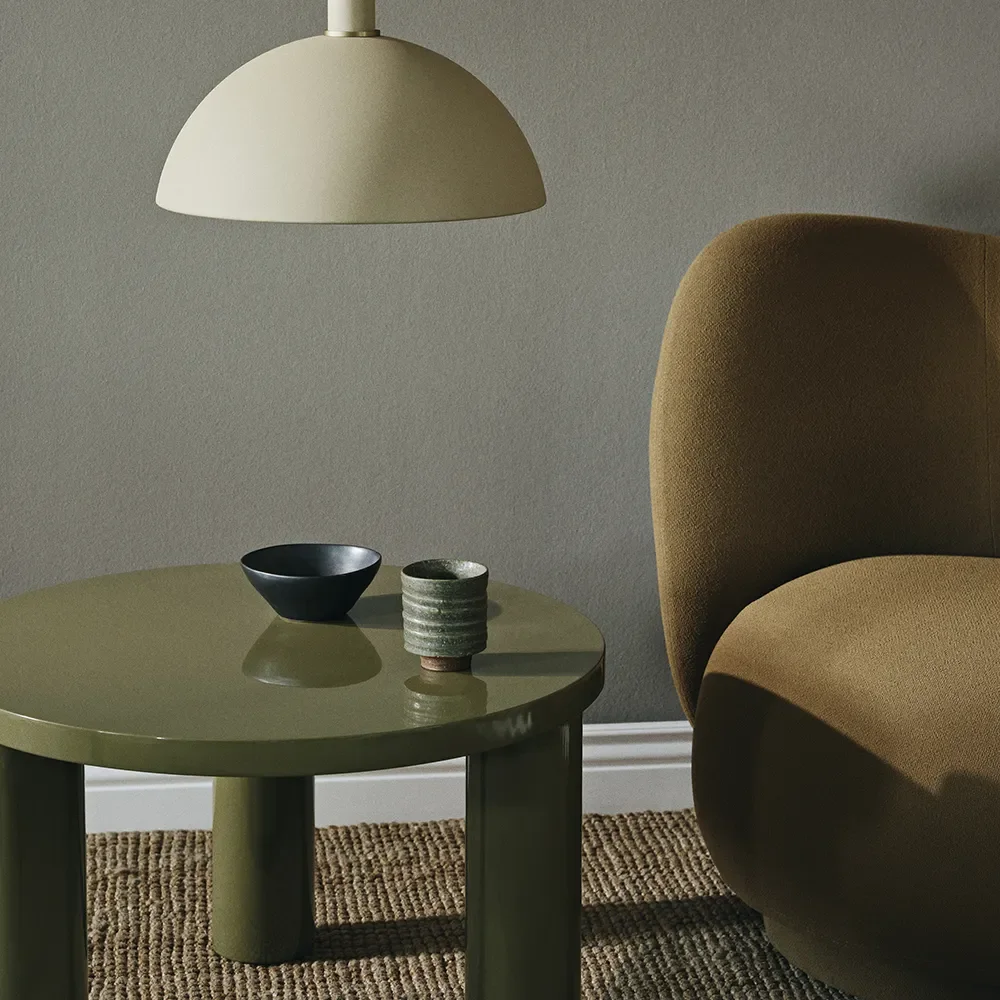 Post Salongbord Ø65 cm - Olive