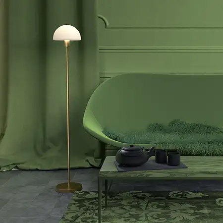 Vienda gulvlampe messing/glass E14