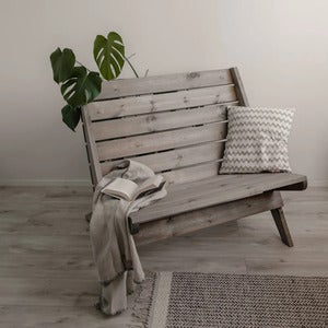 Double Granny Stol furu gråoljet 