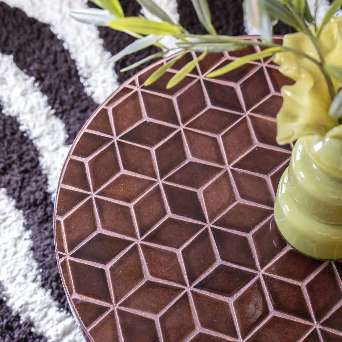 Salongbord Patterna med bordplate i mosaikk – rød