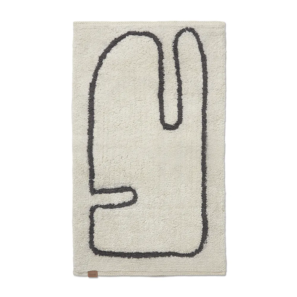 Vaskbar Baderomsmatte i Økologisk Bomull Off-white/Coffee