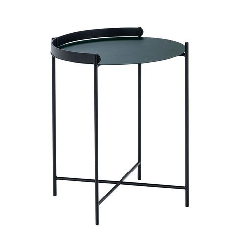 Edge sidebord 46 cm svart/grønt stål