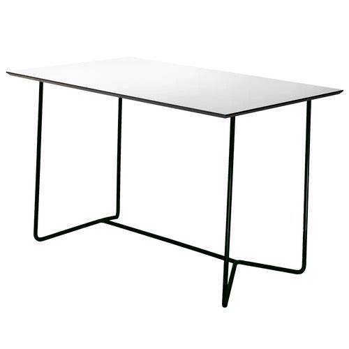 High Tech bord 70x110 cm hvitt laminat / svart stativ