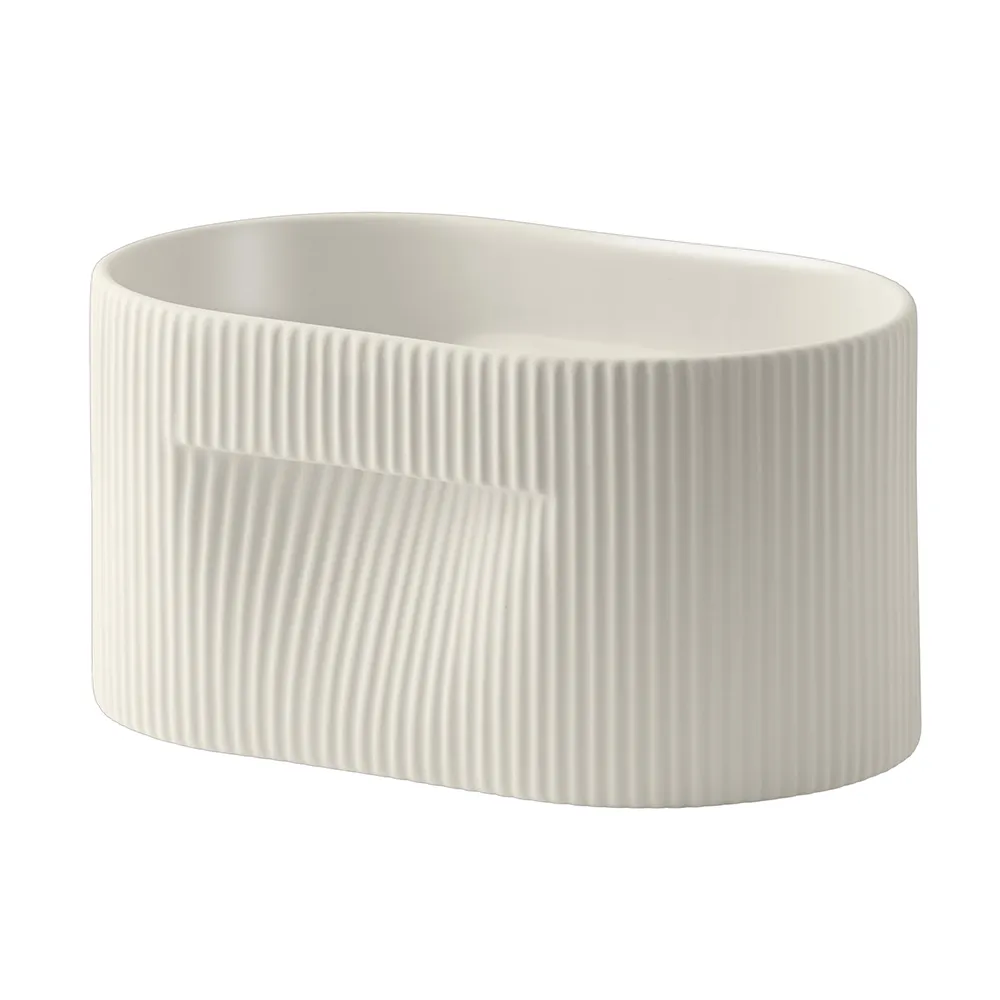  Ridge Pot H: 13 cm - Off-White