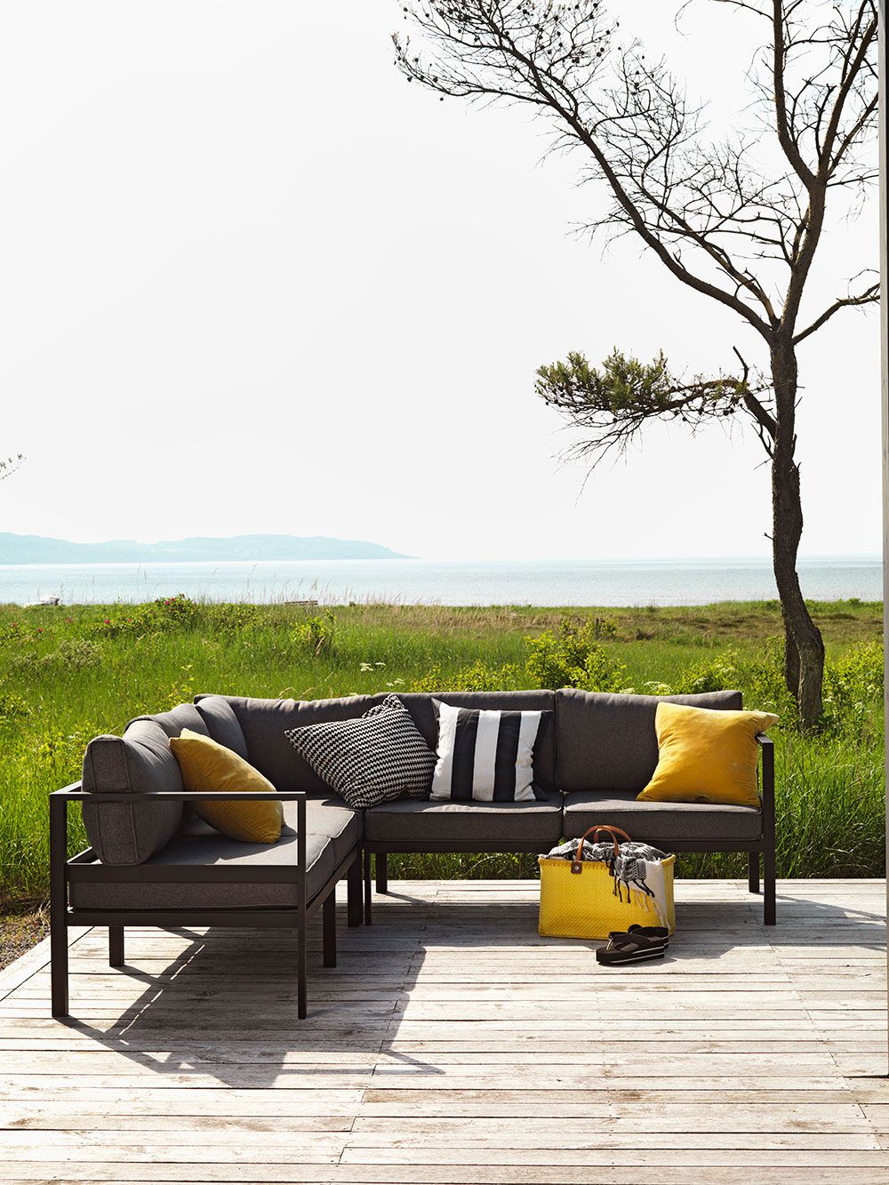 Leone hjørnedel Svart/Grå Aluminium