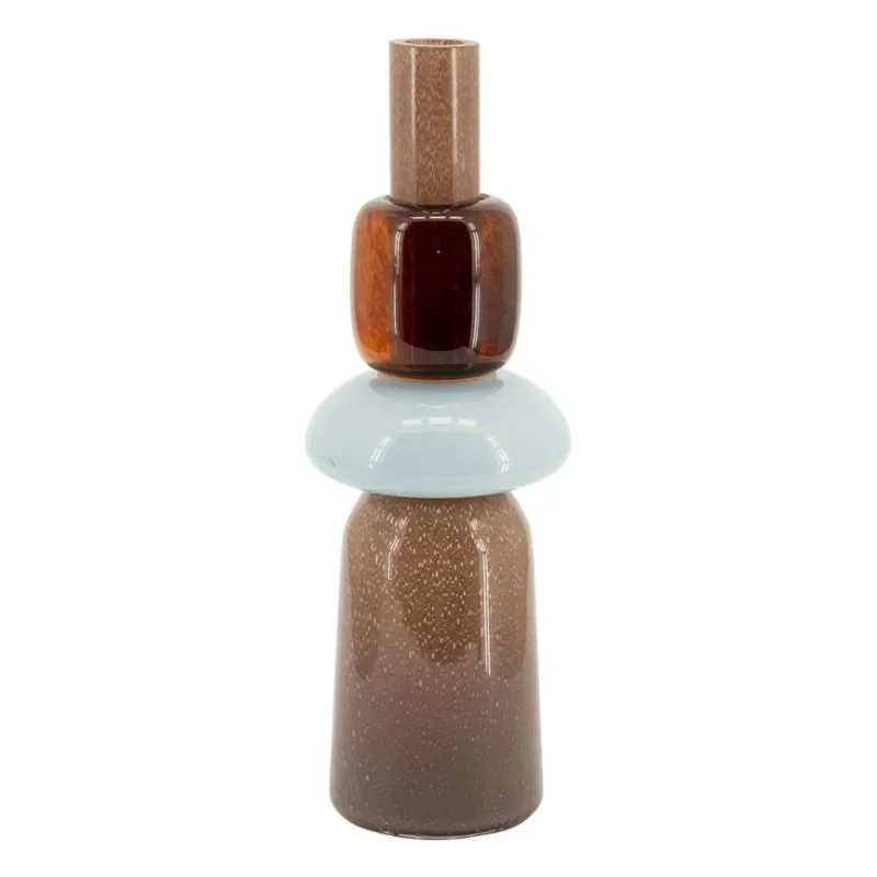 Toras 2 vase 16x16x46 cm glass multicolour