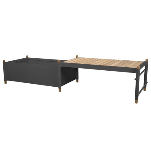 Sticks plantekasse m/benk Teak/Grey