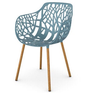 Forest Stol med armlener Iroko/Blue Teal