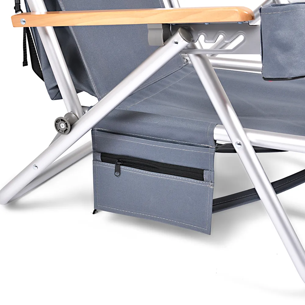 Roxy strandstol med kjølebag og mobil lomme grå