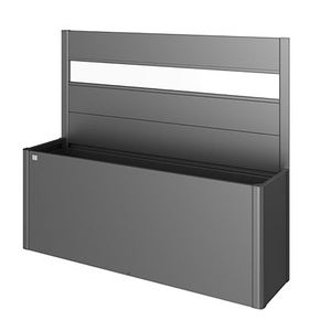 Skjerm for plantebed 4x1 m med akrylglass metallic