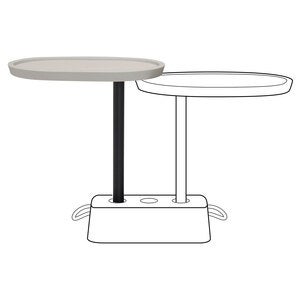 Bricks buddy extrabord till murstein bord lys taupe