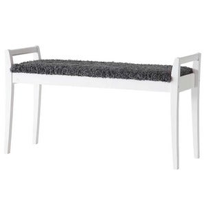 Meja Bench Hvitlakkert bjørk/safeskinnlook Mørk grå