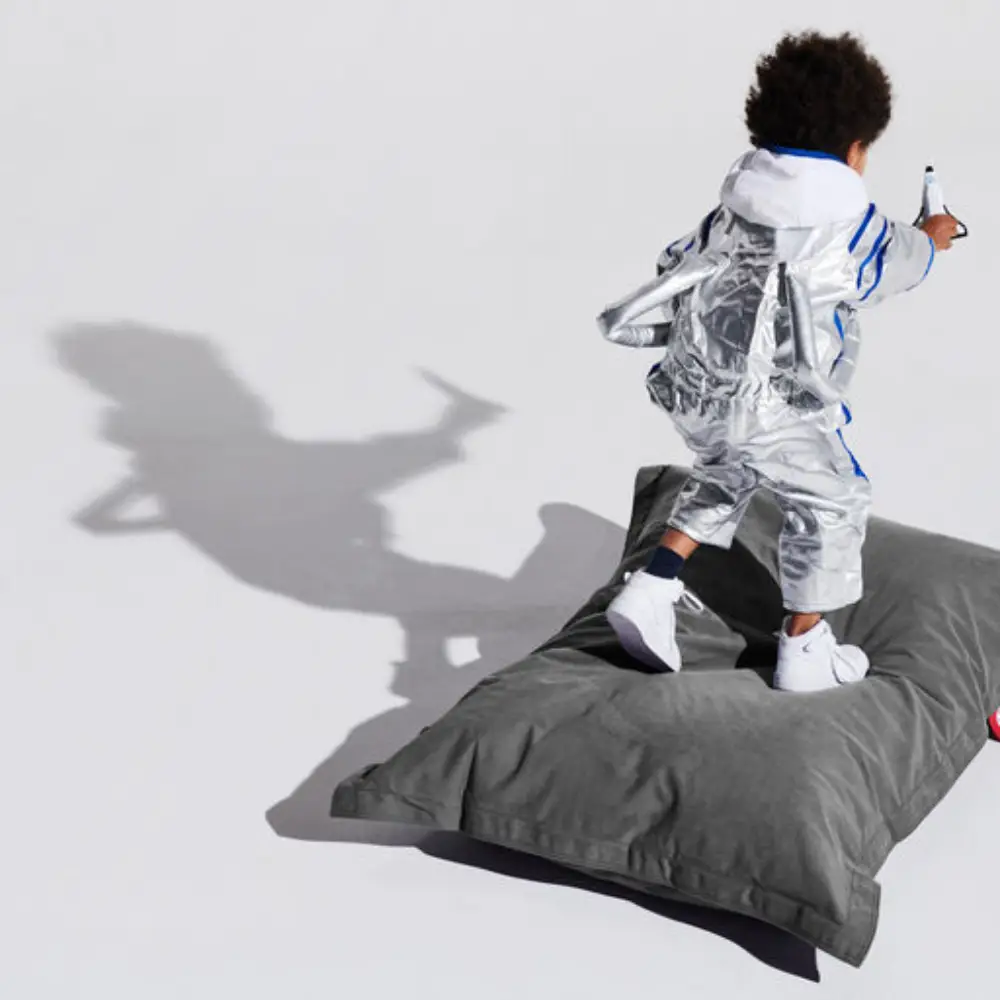 junior canvas bønnepose recycled charcoal grey