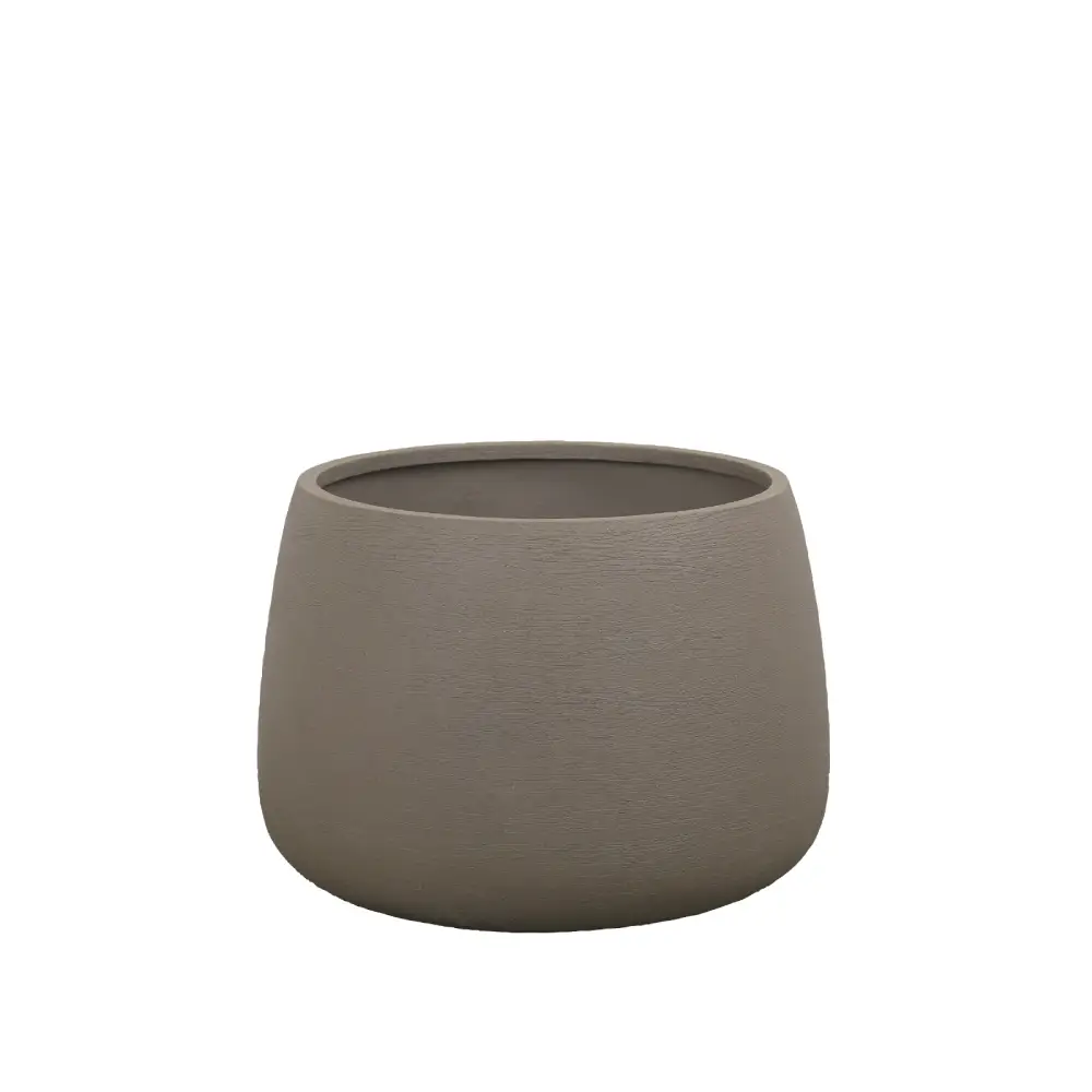 Soil potte rund medium Taupe structure, fiberglas