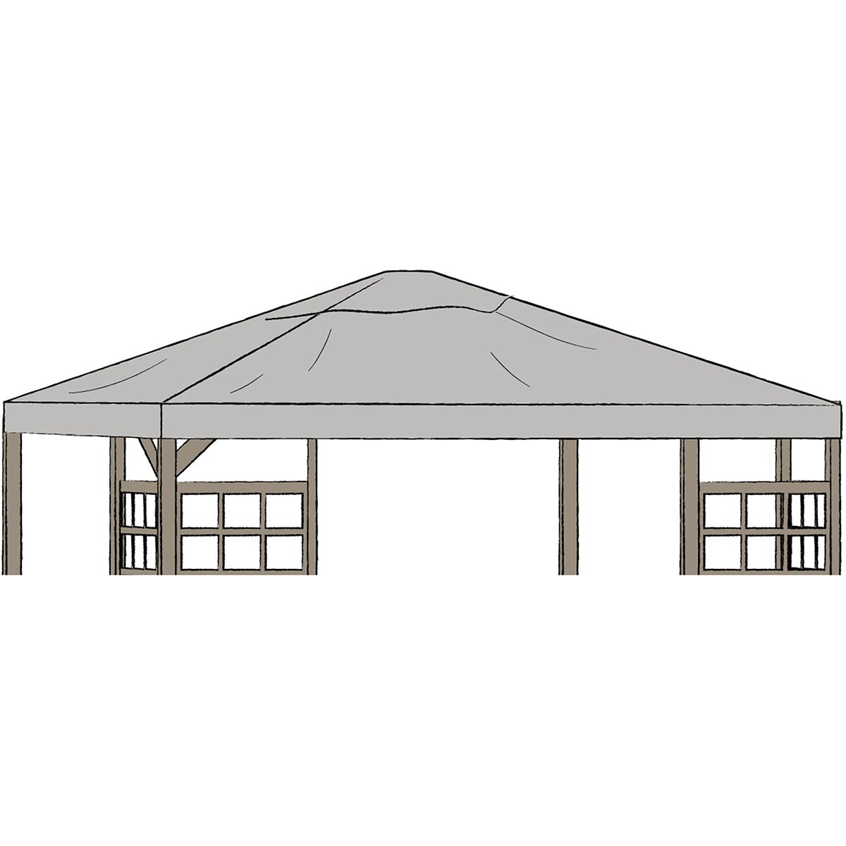 Hov paviljongtak 300x400 grå 