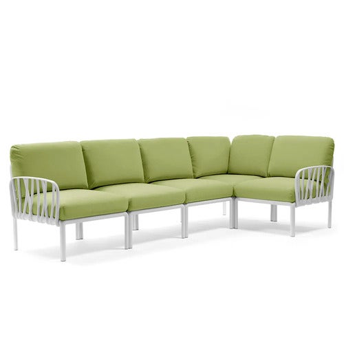 Komodo 5 hjørnesofa White - Avocado Sunbrella