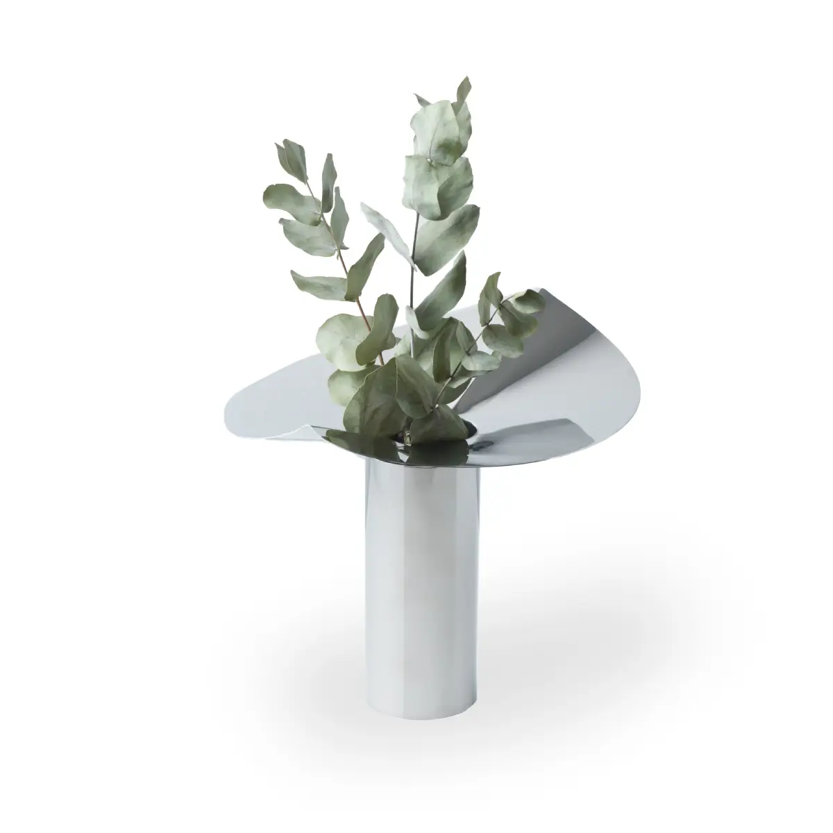 Löv vase/lysholder sølv