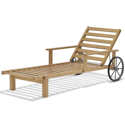 Solseng med armlæn teak 