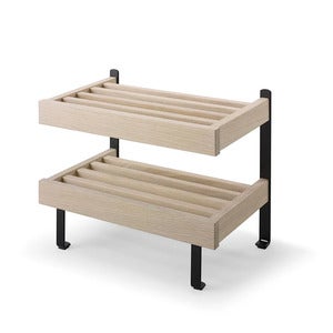 Nadja skohylle Hvitoljet eik/mattsvart stål