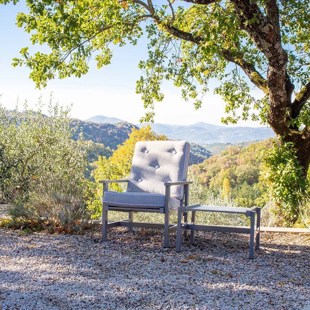 55x55cm skammel aluminium grå 