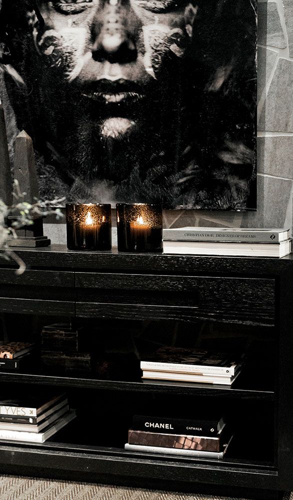 Hunter konsollbord med hyller svart Artwood