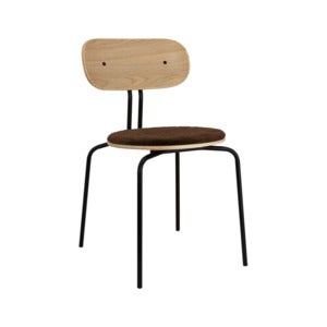 Curious spisestol eik/svart metall Teddy Brown